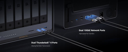 UGREEN 6 bay NAS Storage is configured with Dual Thunderbolt™ 4 Ports