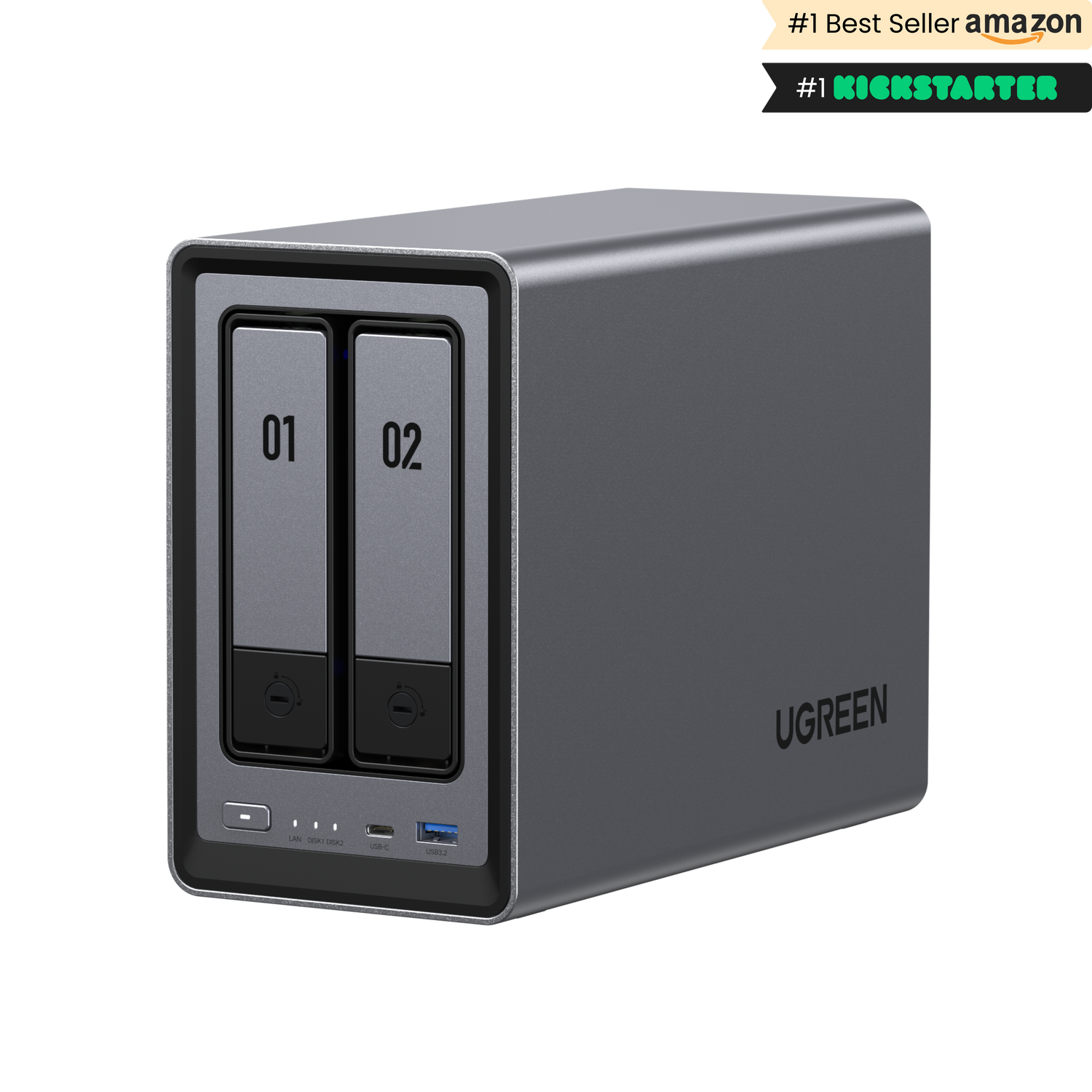 UGRERN 2-Bay NAS Storage – #1 Best Seller on Amazon and Kickstarter.