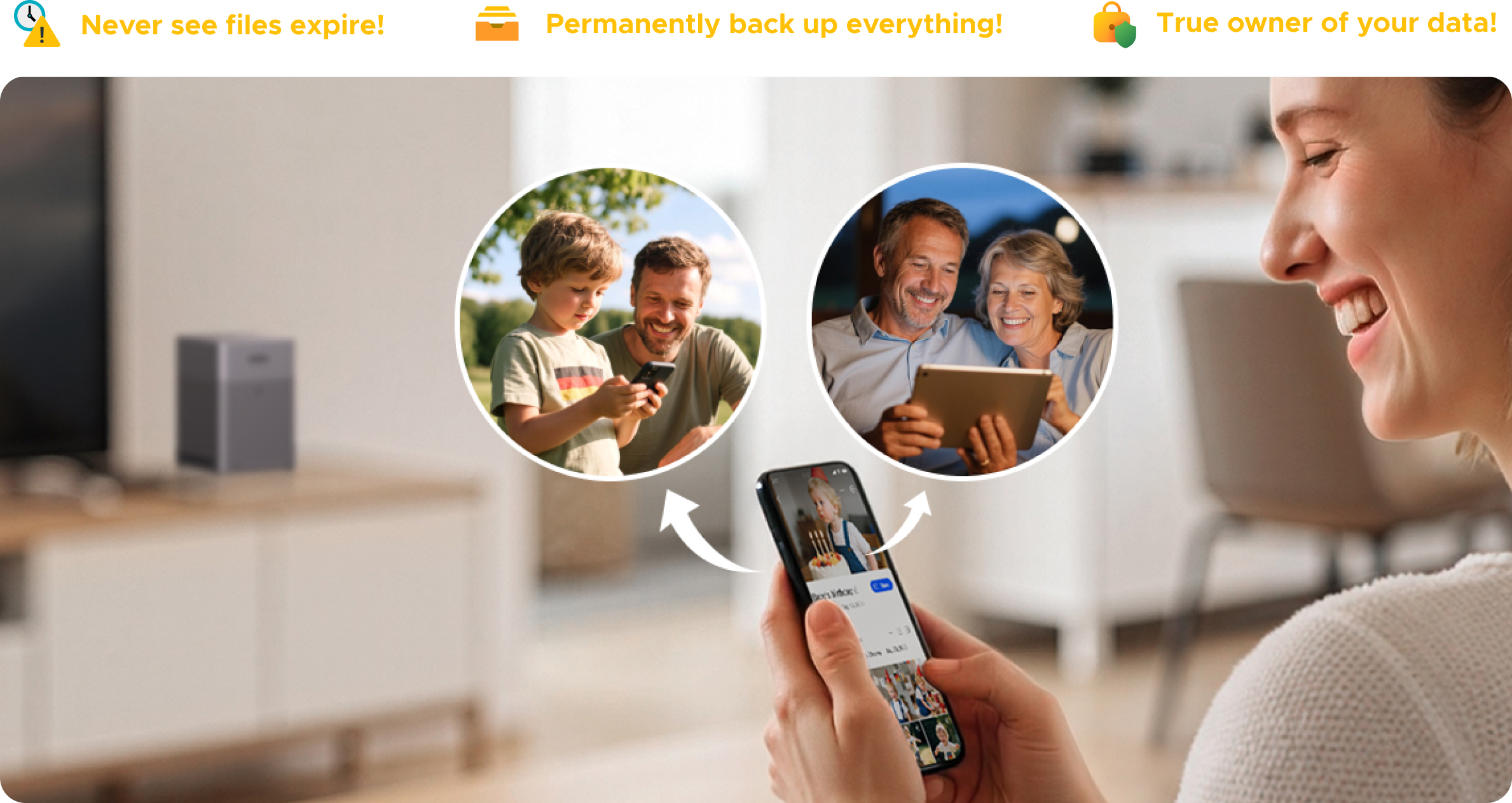 Share happy moments anywhere, anytime