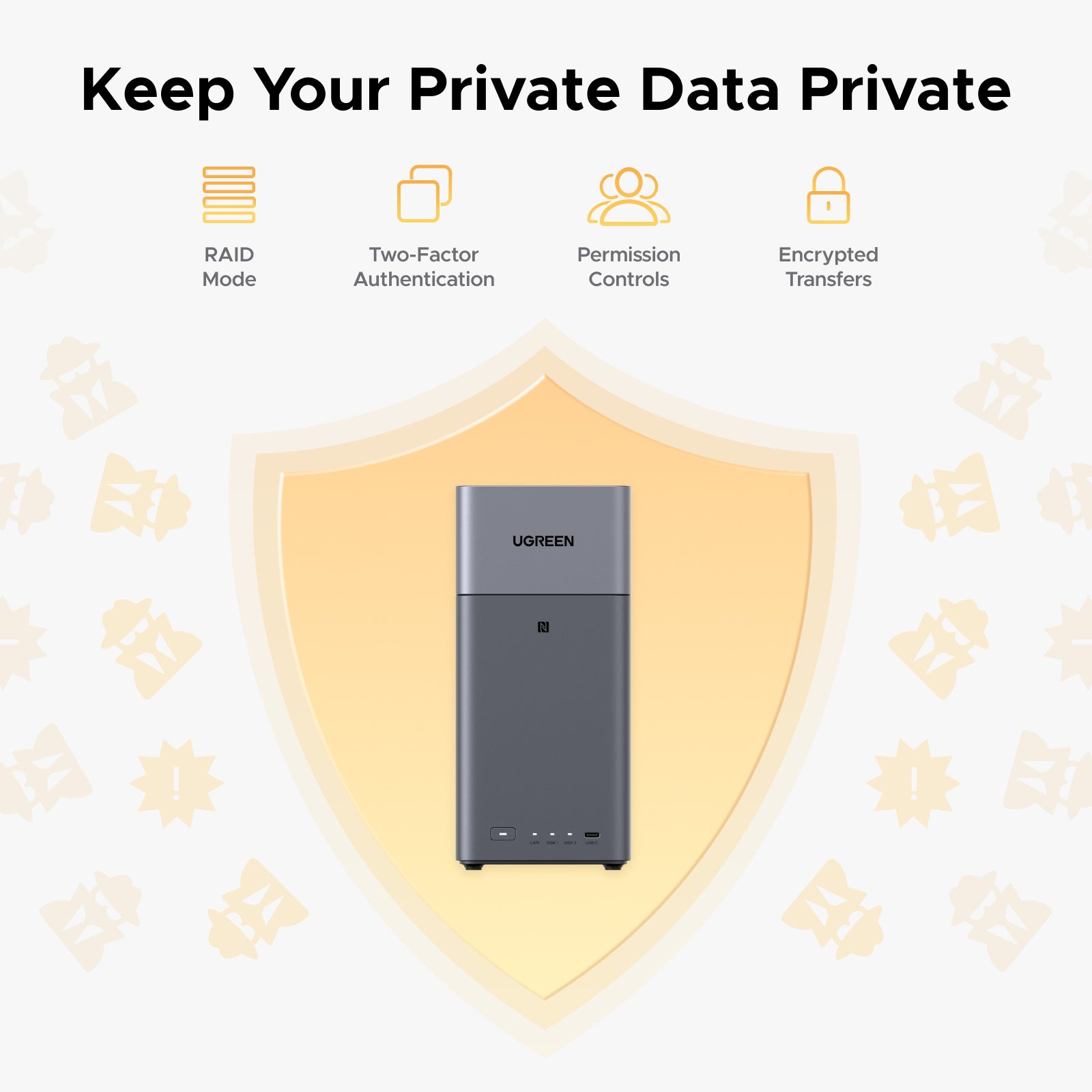 外付けハードディスク・ドライブ UGREEN NASync DH2300 2 Bay Home NAS Server | 64TB Private cloud storage – UGREEN NAS US