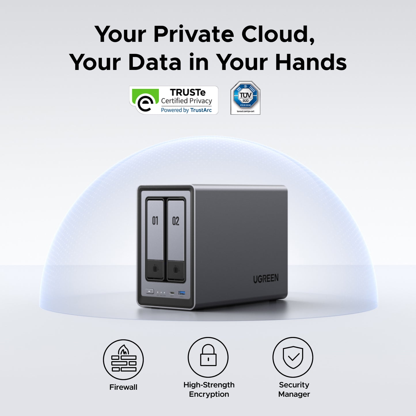 UGREEN NAS 2 bay protect private cloud and your data in your hands